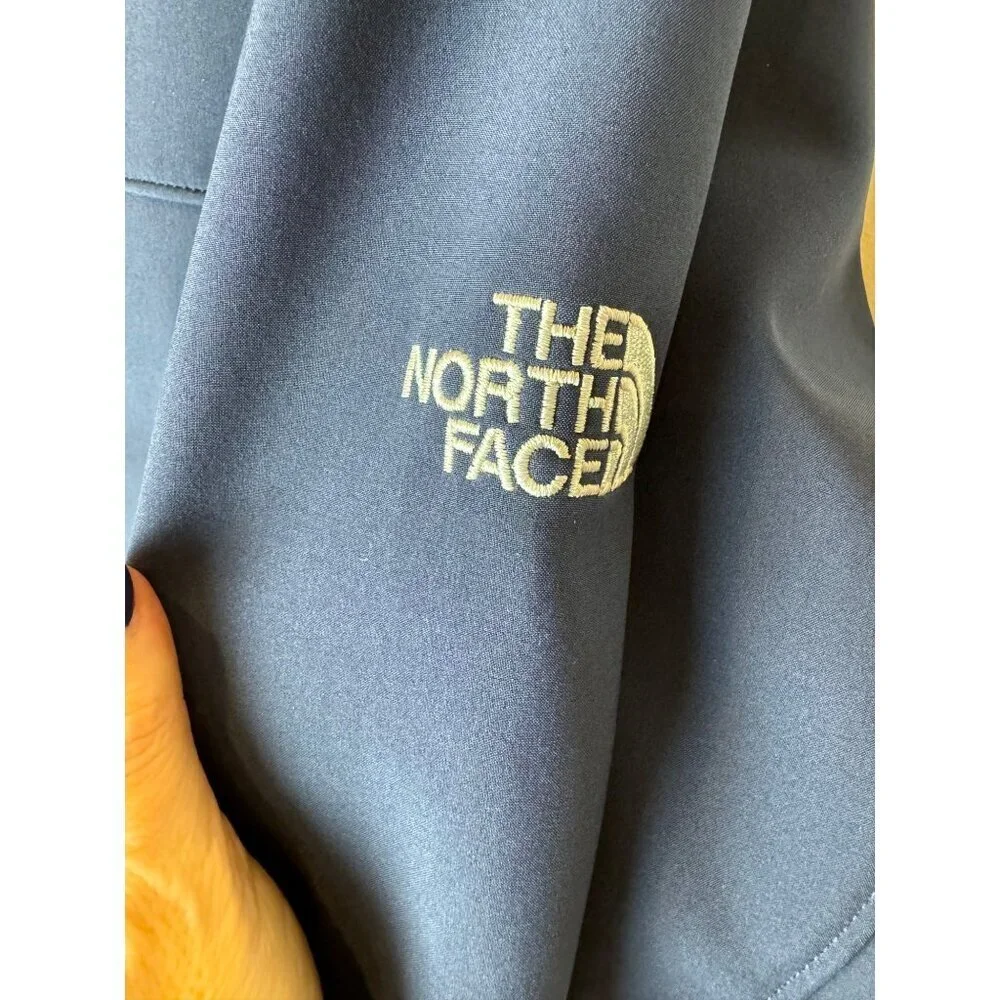 The North Face Coat Men Large Navy Blue Full Zip Mock Neck Soft‎ Shell Jacket